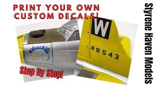Print Your Own Custom Decals For Scale Plastic Models! Step By Step Guide How To Tutorial.