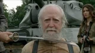 The Governor kills Hershel (The Walking Dead season 4 scene)