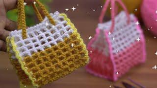 BeautifulllCrochet very easy mini handbag/Очень простая мини-сумочка крючком/örgü mini çanta/