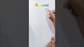 how to drow banana# step by step #2024shorts #drawing #easydrawing #RK Art