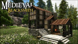 ARK: How To Build A Cozy Medieval Blacksmith - House Tutorial (No Mods)