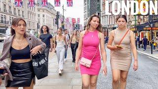London Walk, Central London Summer Evening Walk from Soho Old Compton to Oxford Street Walk [4K HDR]