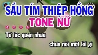 Karaoke Sầu Tím Thiệp Hồng Tone Nữ ( Am ) Nhạc Sống Hay || Karaoke Kim Liễu