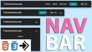 Responsive Nav Bar Tutorial | HTML CSS JS Flexbox Navigation Menu