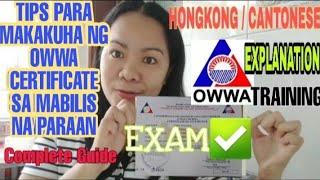 OWWA TRAINING TIPS PARA MAKAPASA SA MABILIS NA PARAAN|BOUND TO HONGKONG FOR DOMESTIC HELPER| OFW