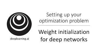 Weight Initialization in a Deep Network (C2W1L11)