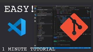 How to use git in Visual Studio Code | 1 min. tutorial | No command line