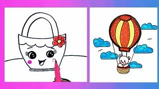 2 BEAUTIFUL DRAWINGS FOR KIDS  | DRAW FOR CHILDREN | LEARN TO DRAW FOR KIDS | FIN CUTE DRAWING