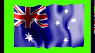 Australia Flag Green Screen Animation   Free Royalty Footage