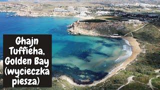 Ghajn Tuffieha, Golden Bay Malta (walking from Mellieha) / drone shots - 04.2022 (English Subtitles)