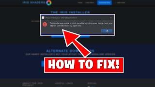 IRIS Installer- Please Check You Internet Connection (How to fix)