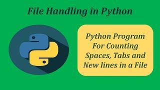 Python Program For Counting Spaces, Tabs and New lines in a File