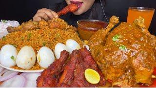 ASMR EATING CHICKEN BIRYANI,CHICKEN LEG PIECE,WHOLE CHICKEN CURRY,EGGS FRIED CHICKEN *EATING VIDEO*