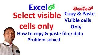 How to select visible cells in excel. || How to copy and paste filter data