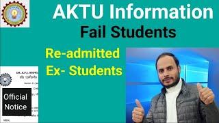 AKTU Circular I Information I B.Tech Ex-Students I Re-admitted I