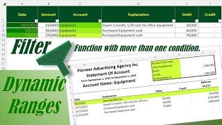 Multi Filter Function with Dynamic Ranges - Excel (Partial Accounting System - General Ledger)