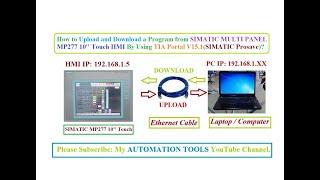 How to Upload and Download a Program from SIMATIC MP277 10'' Touch HMI  By Using TIA Portal V15.1?