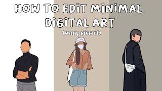 HOW TO EDIT MINIMAL DIGITAL ART USING PICSART | BASIC CARTOON PHOTO EDIT | Angel Paner