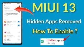 How to hide apps Miui 13 | hidden apps not showing in miui 13