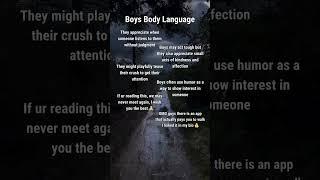 Boys Body Language  #shorts