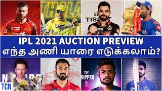 IPL 2021 | IPL All team AUCTION STRATEGY TAMIL | CSK MI RCB KKR SRH RR KXIP DC News | IPL News Tamil