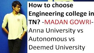 Anna Vs Autonomous vs Deemed  | Tamil | Madan Gowri | MG