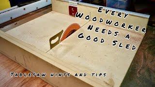 Making A Simple Cross Cut Sled || Table Saw Hacks!!