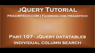 jQuery datatables individual column search