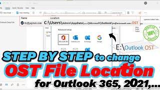 STEP by STEP to Change OST File Location in Outlook 365, 2021, 2019 #microsoftoutlook