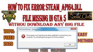 GTA V steam_api64.dll Missing Error 100% Fix | GTA 5 Steam api64.dll not found Fixed!