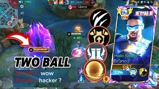 BRUNO BEST BUILD AND EMBLEM 2024 ( TWO BALL ) MENIAC  GAMEPLAY MOBILE LEGEND 