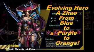 BATTLE NIGHT RPG:  HOW TO EVOLVE  HERO CHARACTER A ZHAO FROM BLUE TO PURPLE TO ORANGE IN ONE SHOT!