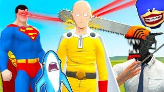 SHIN SONIC *EVOLUAT* VS CHAINSAW MAN DRACULASS VS SUPERMAN VS ONE PUNCH MAN IN BATALIA FINALA EPICA!