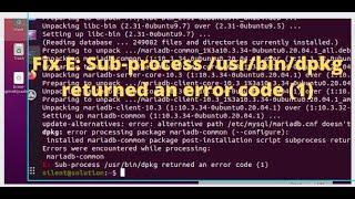 E: Sub-process /usr/bin/dpkg returned an error code (1)