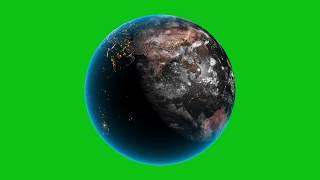 Realistic 3d Planet Earth Rotation Loop Animation on Green Screen - Motion Made