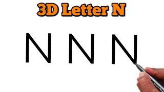 3D Drawing | 3D Drawing Letter N | 3D Art