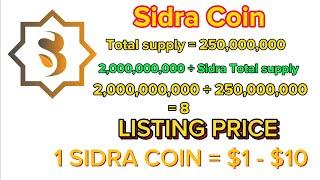 SIDRA COIN OPEN MAINNET LISTING PRICE REVEALED