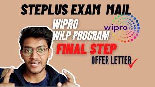 STEPLUS mail I got | What to do Next? | STEPLUS Exam Link | Wipro WILP Final Round