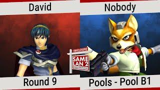 SameLAN 2: SotFB - David (Marth) vs Nobody (Fox) - Pools - Melee Singles