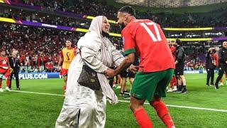 Morocco player celebrating with his mother after winning fifa world cup 2022 |morvspor| pincenez