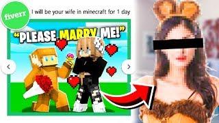 So I Hired a GIRL on FIVERR To Be my WIFE in Minecraft For 24 HOURS!