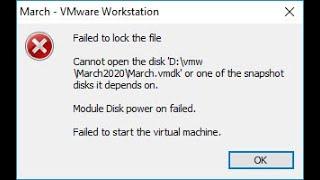 How to fix VMware - Failed to lock the file: Cannot open the disk '*.vmdk'/Failed to start the Vmw