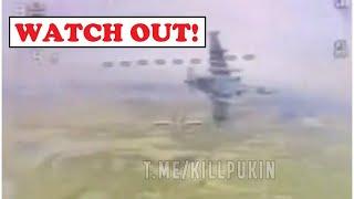 00PS! RUSSIAN SU-25 COLLIDES WITH RECON DRONE MID-FLIGHT || 2024