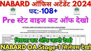 NABARD Office Attendant 108+ Permanent Vacancy Pre Exam Cut Off 2024