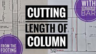 Cutting Length of Column | Footing to Plinth | Staggered bar in column | Non Typical