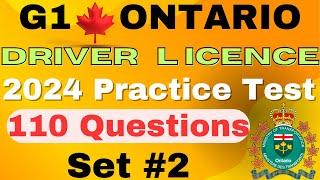 G1 test Ontario 2025 | G1 Practice Test Ontario 2025 | G1 Driving Test - 110 Exam Questions - Set #2