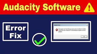 audacity dll missing || audacity missing dll || audacity dll error fixed ||audacity dll error