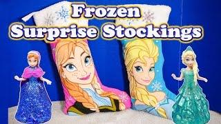 Assistant Opens Frozen Elsa and Anna Surprise Stockings