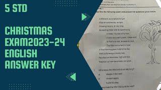 CLASS 5 ENGLISH CHRISTMAS EXAM ANSWER KEY|2023-2024 SECOND TERM EXAM