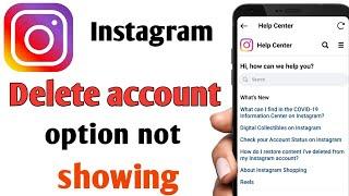 Delete Your Account Ka Option Nahi Aa Raha Hai | Instagram Delete Your Account Option Not Showing